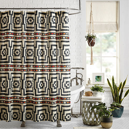 Justina Blakeney Hypnotic Shower Curtain, One Size, Black