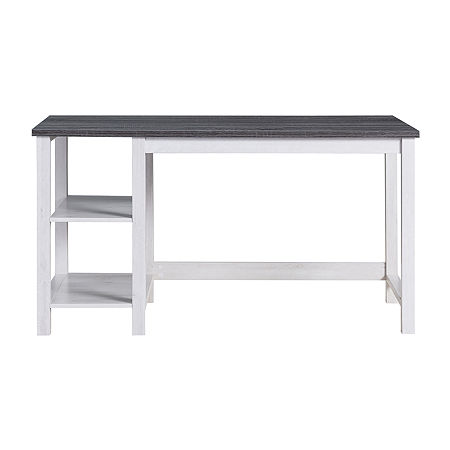 Paschal 2 Shelves Desk, One Size, White