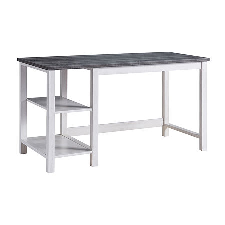 Paschal 2 Shelves Desk, One Size, White