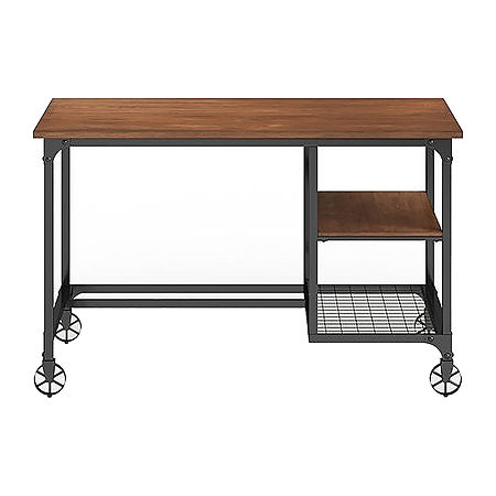 Deller 2 Shelves Desk, One Size, Black