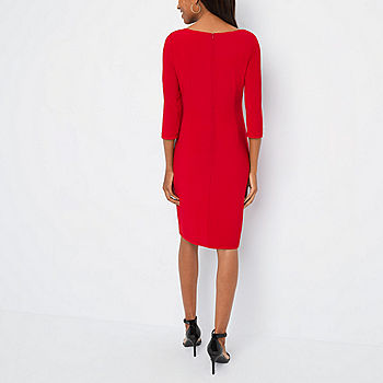 Jessica Howard 3/4 Sleeve Sheath Dress, Color: Red - JCPenney