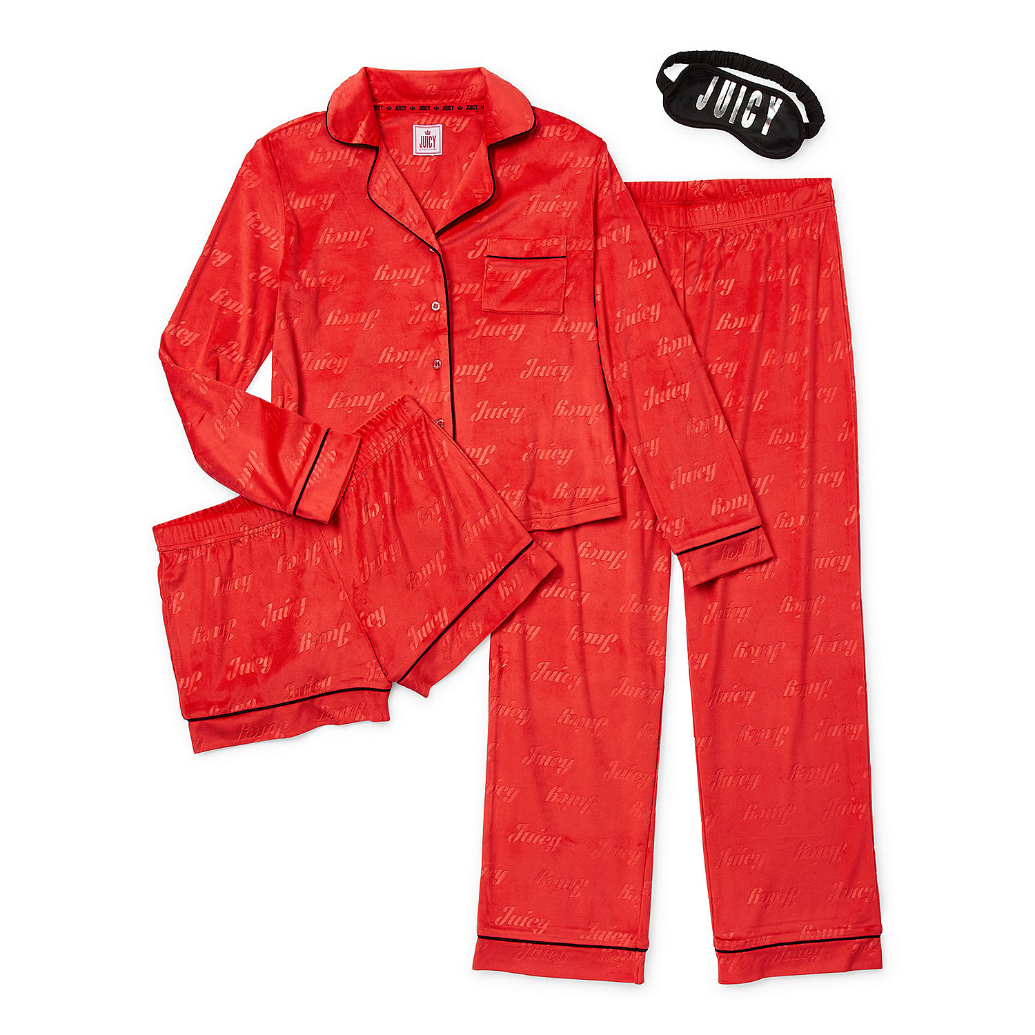 4-Piece Juicy By Juicy Couture Women's Long Sleeve Pant Pajama Set only  $15.79