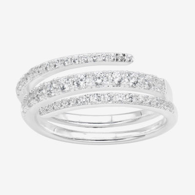 Sparkle Allure Crystal Pure Silver Over Brass Bypass  Band