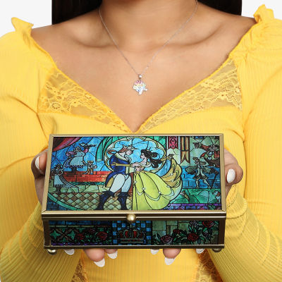 Disney Princess Beauty and the Beast Glass Jewelry Box