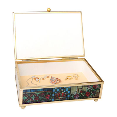 Disney Princess Beauty and the Beast Glass Jewelry Box