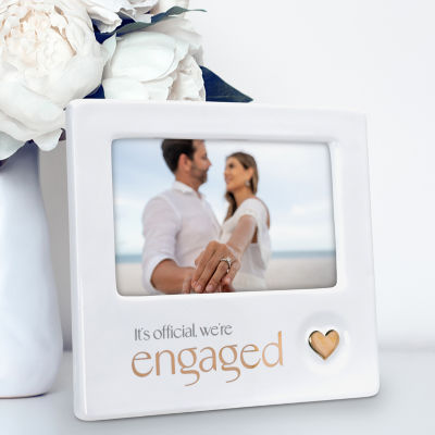 Malden 4x6 We'Re Engaged Ceramic Heart Tabletop Frame