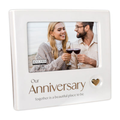 Malden 4x6 Our Anniversary Ceramic Heart Tabletop Frame