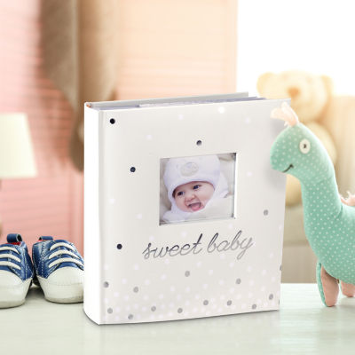 Malden 2-Up Sweet Baby Silver Stamp 160 Photo Album