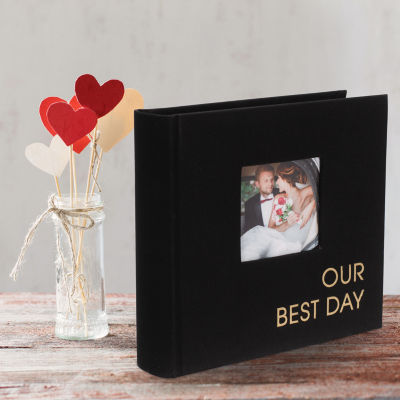 Malden 1up Our Best Day Black Fabric 80 Photo Album