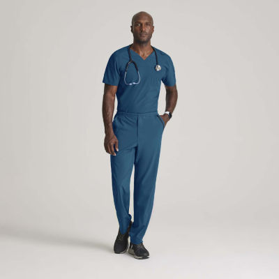 Barco One Bot195 Velocity 2-Pocket Mens V Neck Wrinkle Resistant Short Sleeve Scrub Top