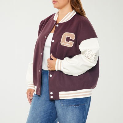 Forever 21 Varsity Lightweight Juniors Plus Bomber Jacket