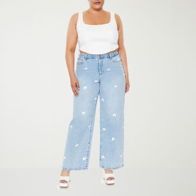 Forever 21 Juniors Plus Womens High Rise Regular Fit Jean