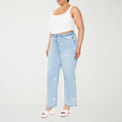 Forever 21 Juniors Plus Womens High Rise Regular Fit Jean