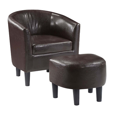 Take A Seat Churchill Accent Chair With Ottoman, One Size, Brown