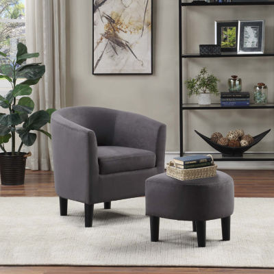 Take a Seat Churchill Accent Chair with Ottoman