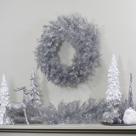 Northlight Silver Tinsel Unlit Indoor Christmas Garland, One Size, Silver