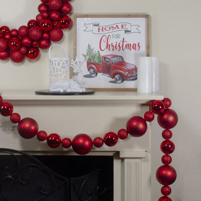 Northlight Red Shatterproof Ball Unlit Indoor Christmas Garland