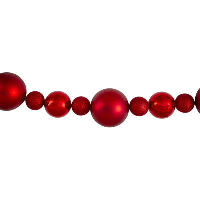 Northlight Red Shatterproof Ball Unlit Indoor Christmas Garland