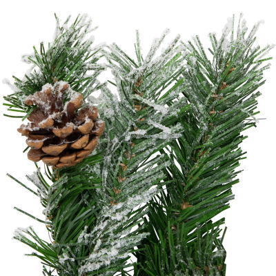 Northlight Snowy Flocked Angel Pine With Pine Cones Unlit Christmas Swags