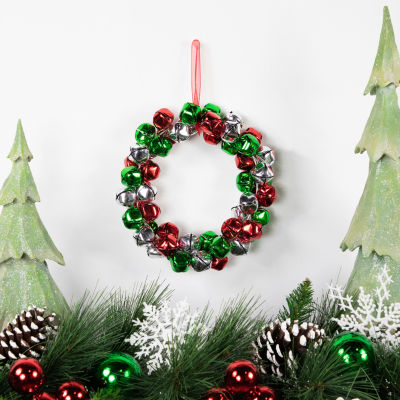 Northlight Red Silver Green Jingle Bell Indoor Christmas Wreath