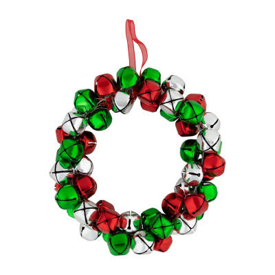 Northlight Red Silver Green Jingle Bell Indoor Christmas Wreath