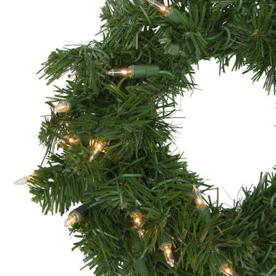 Northlight Deluxe Windsor Pine With Clear Lights Indoor Pre-Lit Christmas Wreath