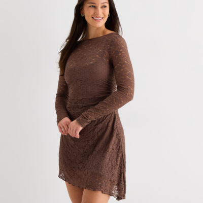 Forever 21 Womens Juniors Long Sleeve Fit + Flare Dress