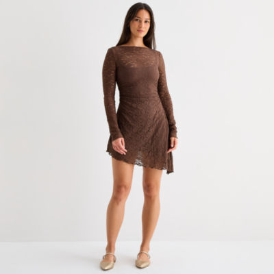 Forever 21 Womens Juniors Long Sleeve Fit + Flare Dress