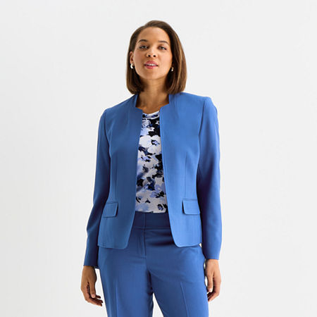 Black Label By Evan Picone Womens Classic Fit Suit Jacket In Blue
