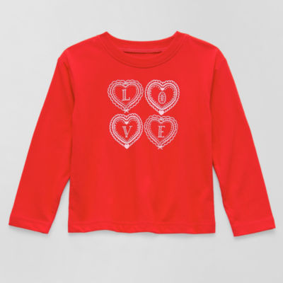 Okie Dokie Toddler & Little Girls Round Neck Long Sleeve Graphic T-Shirt