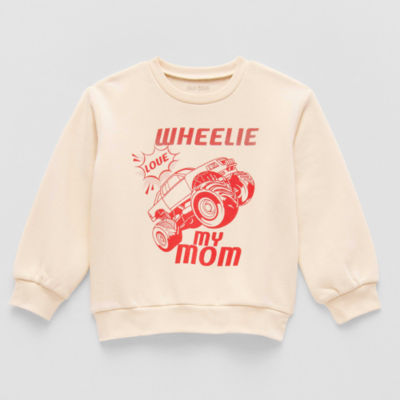 Okie Dokie Toddler & Little Boys Crew Neck Fleece Long Sleeve Sweatshirt