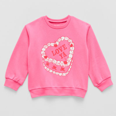 Okie Dokie Toddler & Little Girls Crew Neck Fleece Long Sleeve Sweatshirt