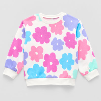 Okie Dokie Toddler & Little Girls Crew Neck Fleece Long Sleeve Sweatshirt