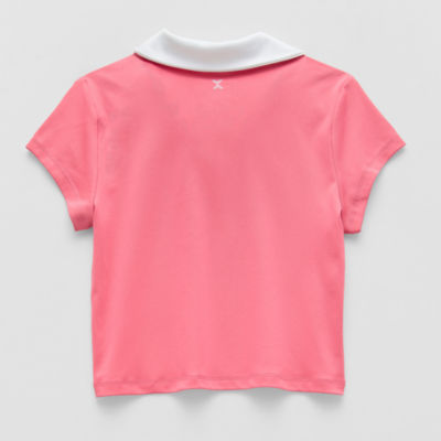 Xersion Little & Big Kid Girls Short Sleeve Stretch Fabric Polo Shirt