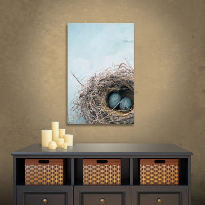 Blue Nest Gallery Wrapped Canvas Wall Art