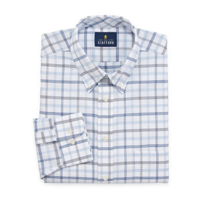 Stafford Mens Wrinkle Free Oxford Button Down Collar Regular Fit