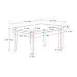 Corliving New York Dining Collection Rectangular Wood-Top Dining Table