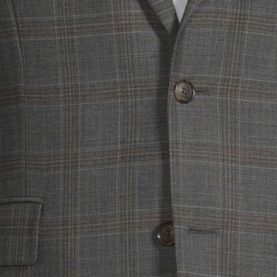 Stafford Mens Plaid Stretch Fabric Classic Fit Suit Jacket