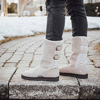 Muk Luks Womens Jean Flat Heel Winter Boots