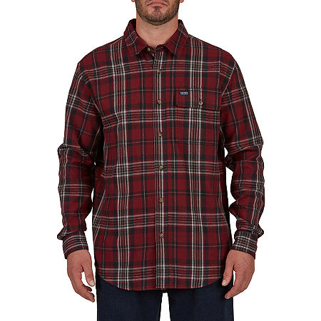 Smiths Workwear Mens Regular Fit Long Sleeve Flannel Shirt, Large, Red