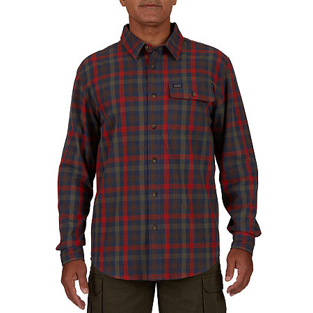 Smiths Workwear Mens Regular Fit Long Sleeve Flannel Shirt, Medium, Brown