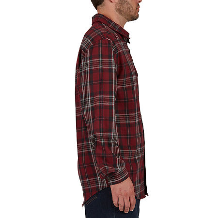 Smiths Workwear Mens Regular Fit Long Sleeve Flannel Shirt, Large, Red