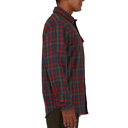 Smiths Workwear Mens Regular Fit Long Sleeve Flannel Shirt, Medium, Brown