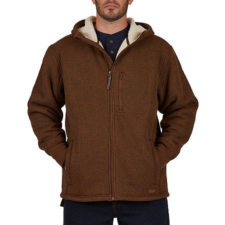 Smiths Workwear Sherpa Lined Hooded Thermal Mens Lined Shirt Jacket, Xx-large, Brown