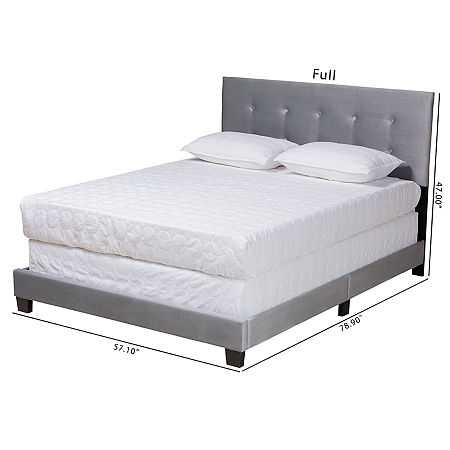 Caprice Wooden Panel Bed, One Size, Gray