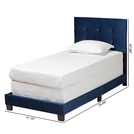 Caprice Wooden Panel Bed, One Size, Blue