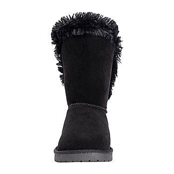 Muk Luks Womens Carey Flat Heel Winter Boots, Color: Black Red - JCPenney