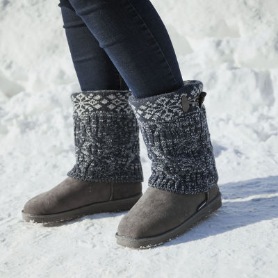 Muk Luks Womens Cheryl Flat Heel Winter Boots