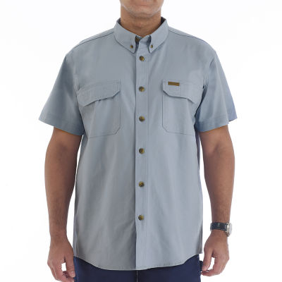 Smiths Workwear Stretch Full Swing Mens Short Sleeve Regular Fit Stretch Fabric Button-Down Shirt