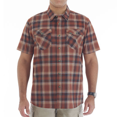 Smiths Workwear Mens Short Sleeve Regular Fit Stretch Fabric Button-Down Shirt